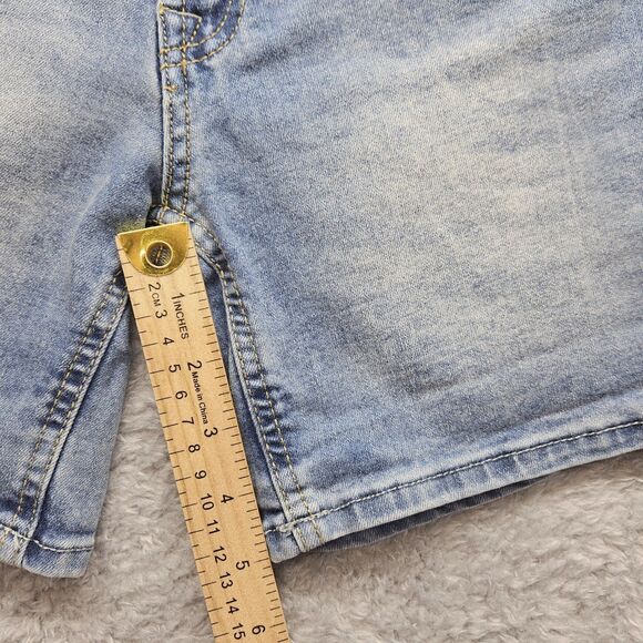 7 For All Mankind Girls Blue Denim Jean Shorts Size 10 - Picture 4 of 8